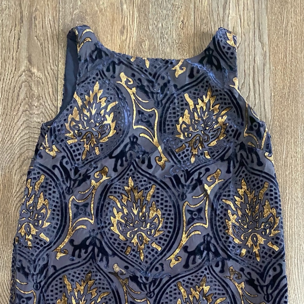 Loft Navy Velvet Shift Dress